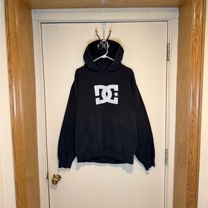 Vintage DC Shoes Logo Hoodie Black Y2K Skater Grunge Streetwear Punk Size Large